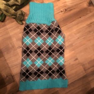 Blue and grey dog sweater